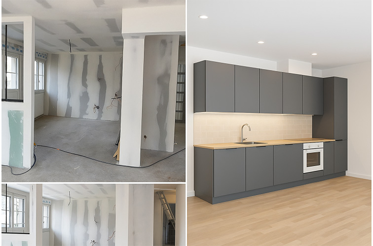 Travaux de rénovation cuisine et salon à Paris 17e